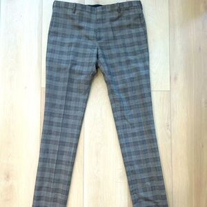 Paul Smith Grey Wool Check Pants Size 36